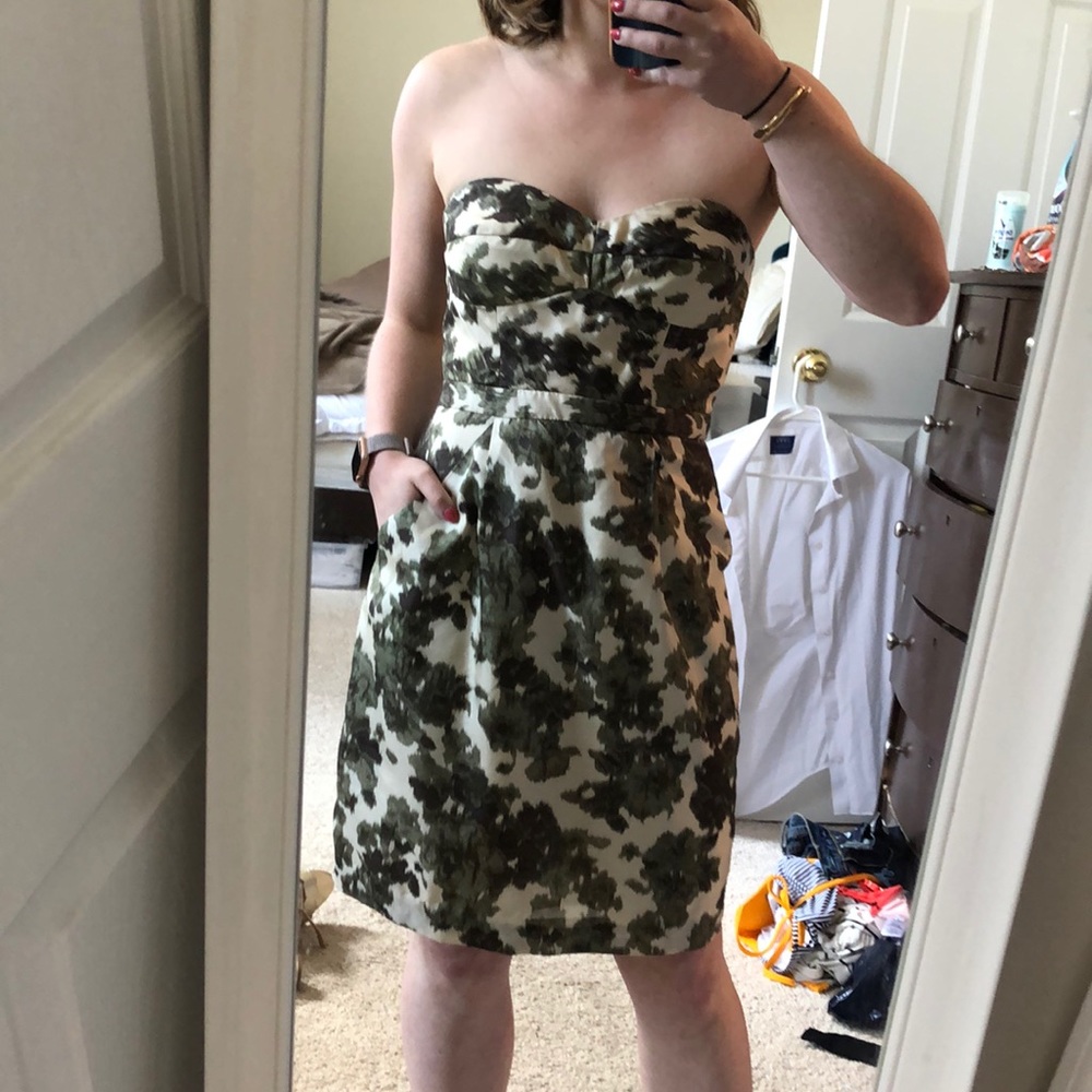 Silk J.Crew Strapless Cocktail Dress